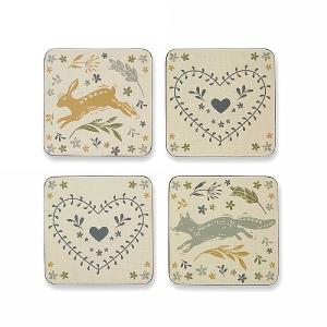 Cooksmart Woodland Coasters - Set Of 4