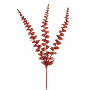 Red Fern Leaf Spray 58cm