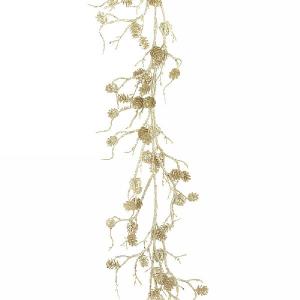 Plat Sparkle Pine Cone Garland 180cm