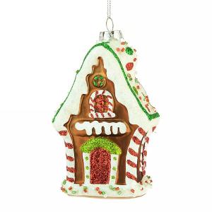 GLASS Gingerbread House 13cm