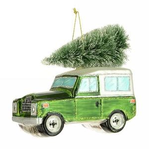 Luxury Glass Land Rover with Tree 12cm