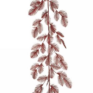 Burgundy Feather Fern Garland 150cm