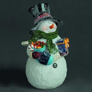 26cm LED Snowman with Stocking & Gifts (Battery Operated)