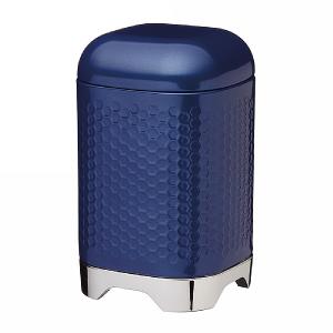 KitchenCraft Lovello Geometric Textured Steel Storage Canister - Midnight Navy