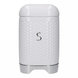 KitchenCraft Lovello Geometric Textured Sugar Canister - Ice White
