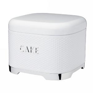 KitchenCraft Lovello Geometric Textured Steel Cake Tin - Ice White