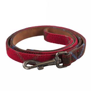 Joules Red Tweed Leather Pet Lead