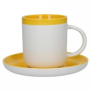 La Cafetiere Barcelona 130ml Espresso Cup & Saucer - Mustard