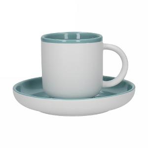 La Cafetiere Barcelona 300ml Coffee Cup & Saucer - Retro Blue