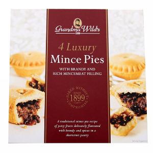 Grandma Wild's Luxury Brandy Mince Pies (Pack of 4)