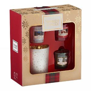 Yankee Candle 3 Votive's and Candle Holder Gift Set