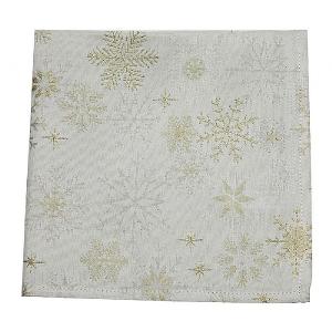 Peggy Wilkins Snow Crystal Champagne Christmas Napkin - Pack of 4