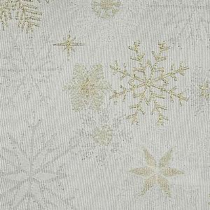 Peggy Wilkins Snow Crystal Champagne Christmas Tablecloth 53" x 88"