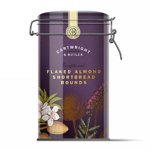 Cartwright & Butler Flaked Almond Shortbread Rounds Tin 200g