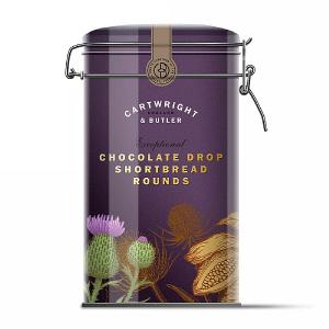 Cartwright & Butler Chocolate Drop Shortbread Rounds Tin 200g