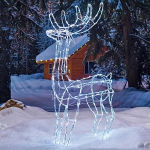 1.8m White LED Acrylic Reindeer (360 LEDs)
