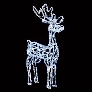 70cm White LED Acrylic Reindeer (90 LEDs)