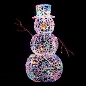 Premier 90cm Multi Colour LED Soft Acrylic Snowman