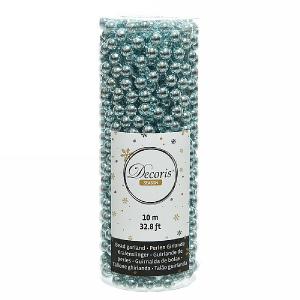 Decoris Arctic Blue Plastic Bead Garland 10m