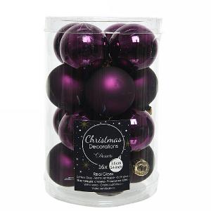Decoris Royal Purple Mini Baubles 3.5cm (Pack of 16)