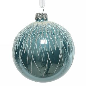 Decoris Arctic Blue Frost Bauble 8cm