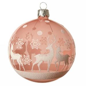 Decoris Blush Pink Reindeer with Star Bauble 8cm