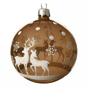 Decoris Cashmere Brown Reindeer with Star Bauble 8cm
