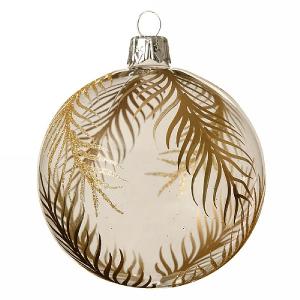 Decoris Transparent Gold Leaf Bauble 8cm