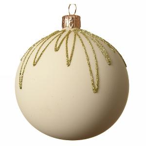 Decoris Wool White Gold Glitter Droplet Bauble 8cm
