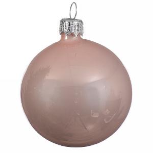 Decoris Blush Pink Plain Enamel Bauble 10cm