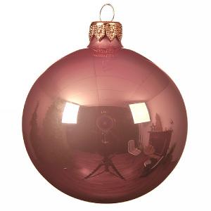 Decoris Velvet Pink Plain Enamel Bauble 10cm