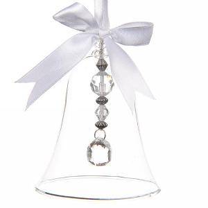 Decoris Clear Glass Bell with Acrylic Beads