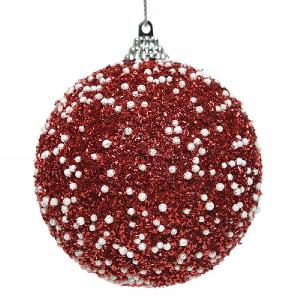 Decoris Red Foam Dotty Bauble 8cm