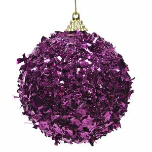 Decoris Royal Purple Foam Bauble with Foil 8cm
