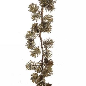 Decoris Gold Pinecone Garland with Glitter