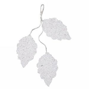 Decoris White Acrylic Hanging Leaf Decoration