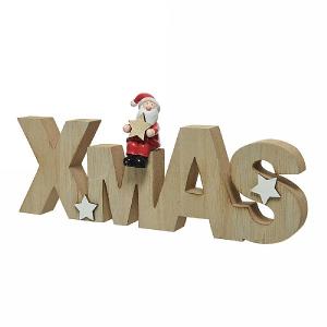 Decoris Wooden Xmas Sign with Santa