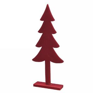 Decoris Red Flocked Tree on Base