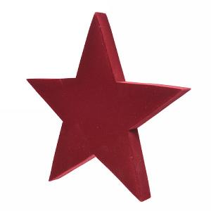 Decoris Red Flocked Star