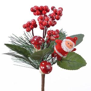 Decoris Foam Berry Branch Christmas Pick