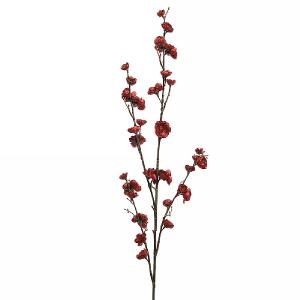 Decoris Red & Gold Peach Blossom Spray