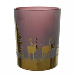 Decoris Purple & Gold Deer T-Lite Holder