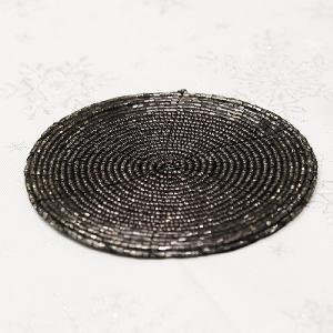 Charcoal Beaded Coasters (Set of 4)