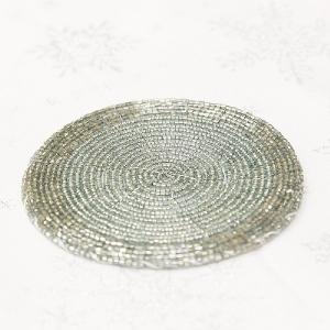 Pale Blue Beaded Coasters (Set of 4)