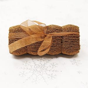 Copper Beaded Napkin Rings (Set of 4)