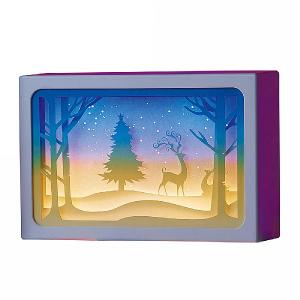 Reindeer Scene LED Paper Diorama