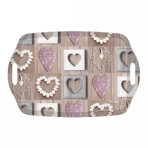 Pebble Hearts Handled Tea Tray