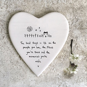 East of India 'Best Things Are People You Love' Heart Coaster