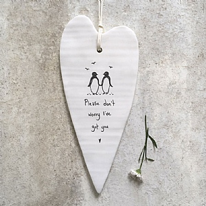 East of India 'I've Got You' Long Heart Ornament