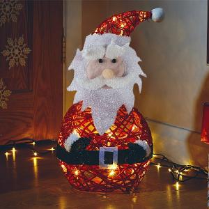 20 Warm White LED Sparkly Santa